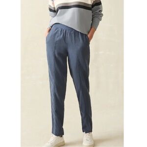 Faherty Arlie Pant Linen Cotton Pull On Pants Navy Medium